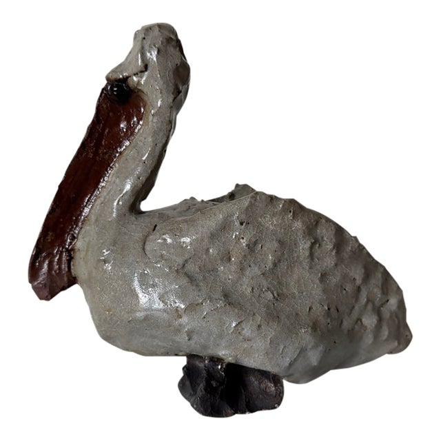 Vintage Handmade Studio Pottery Abstract Pelican Sculpture For Sale