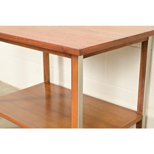 Paul McCobb for Calvin Furniture Linear Group Walnut Two-Tier Side Table, 1950s For Sale In South Bend - Image 6 of 12