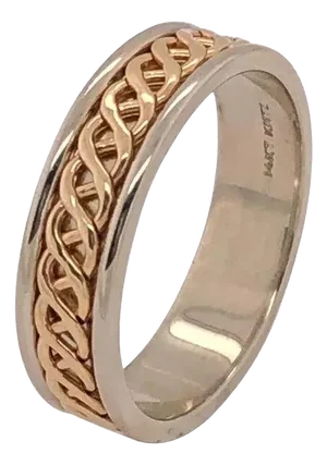 14 Karat Two-Tone Gold Band Ring / Bridal or Wedding Ring