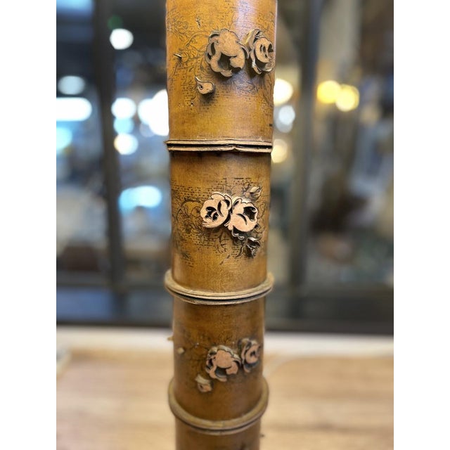 Arts and Crafts Living Room Lamp in Wallpaper Roll with Lampshade, France, 1900s For Sale - Image 14 of 16