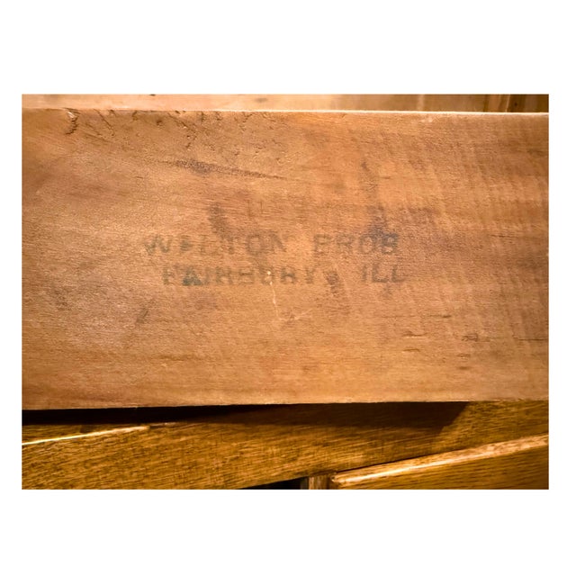 **Antique Oak Wardrobe Armoire**Massive Storage Space**Carved Wood Ornate Hardware** For Sale - Image 10 of 12