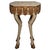 Exquisite Carved Wood Side Table featuring a stunning white-washed finish adorned with delicate gilded accents, all...
