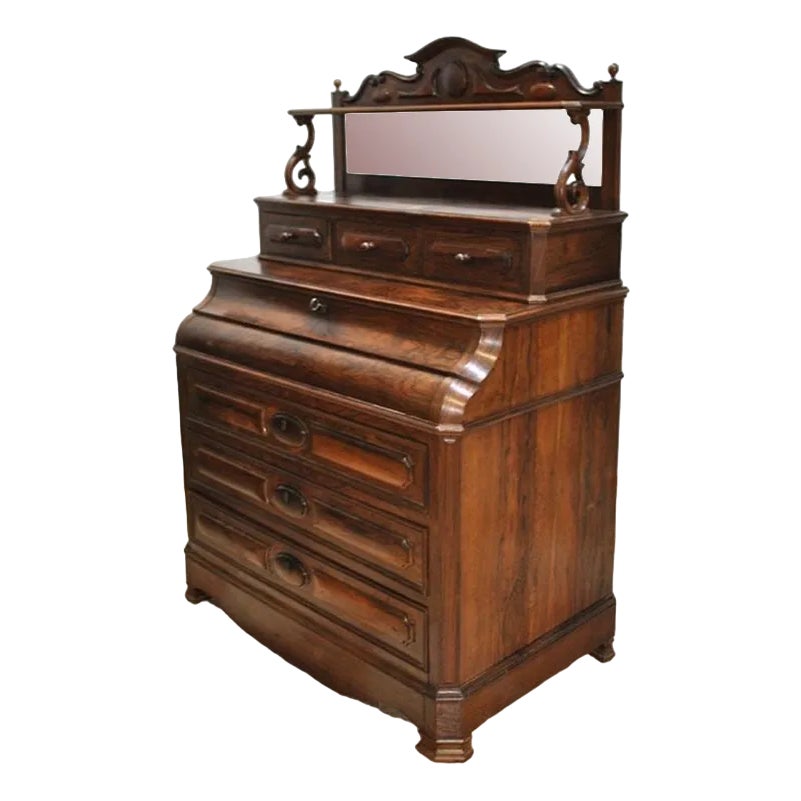 Antique Walnut Desk Chest of Drawers | Chairish