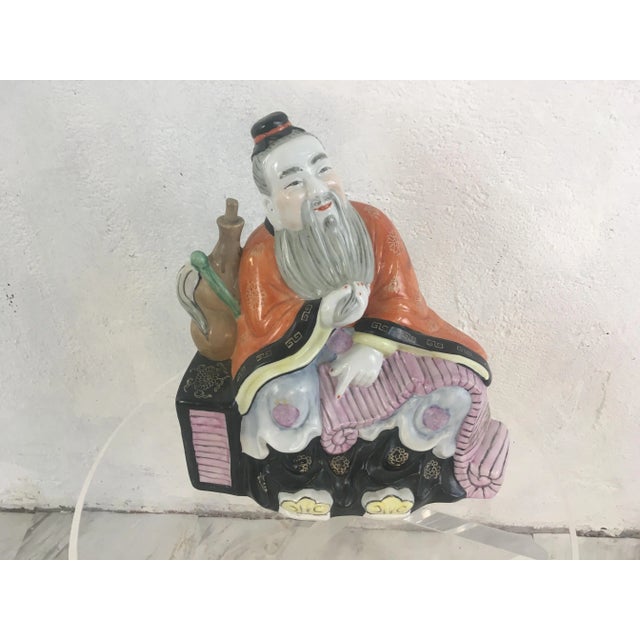 Vintage Chinoiserie Ceramic Man For Sale In Charleston - Image 6 of 6