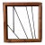 Antique Glass Wood Frame Stained Prairie School Window - Geometric Reversible Wood Frame For Sale