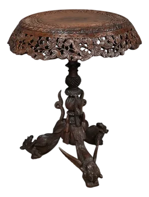 Anglo-Indian Pedestal Table in Exotic Wood, Late 19th Century