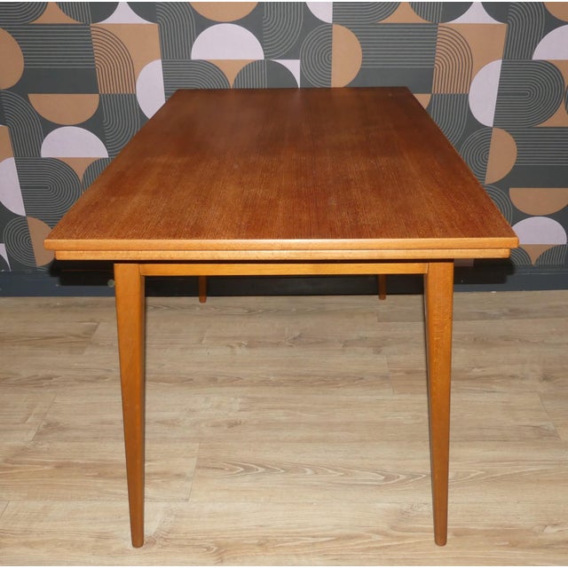Wood Vintage Danish Teak Extendable Dining Table, 1960s For Sale - Image 7 of 18