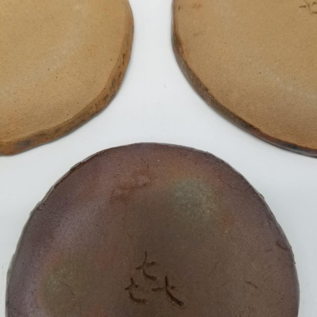 Late 20th Century Japanese Vintage Wabi Sabi Handmade Small Dishes Set of 3 For Sale - Image 4 of 11