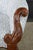 Antique Victorian Carved Walnut Spoon-Back Blue Floral Salon Armchair C. 1880s For Sale - Image 4 of 18