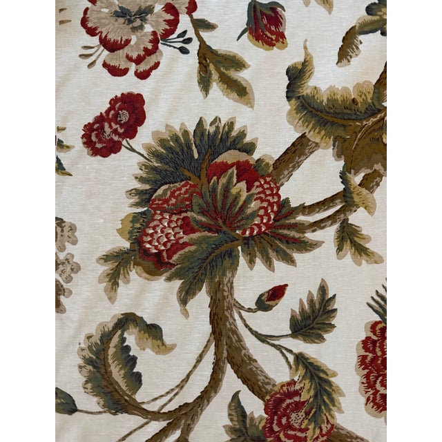 Jacobean Schumacher Fabric 2639312 | Jacobean Printed Crewel, Burnish Sage - Schumacher Fabric 3 1/4 Yards For Sale - Image 3 of 7