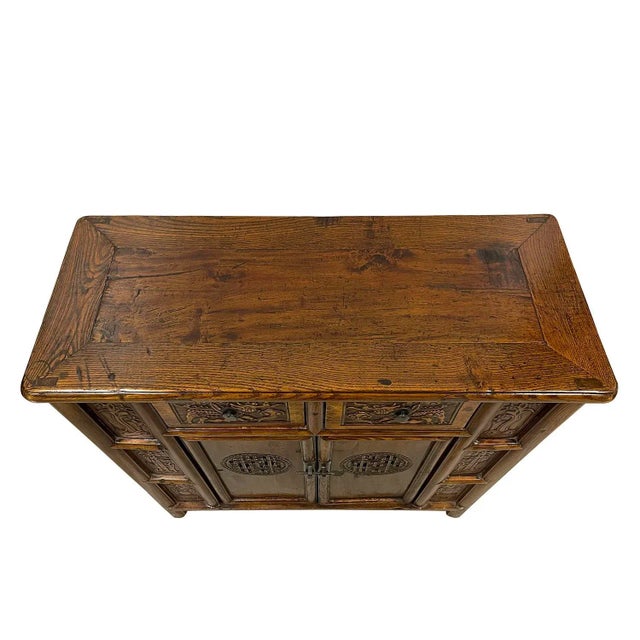 19th Century Antique Chinese Carved Coffer, Cabinet, Side Table For Sale In Los Angeles - Image 6 of 10