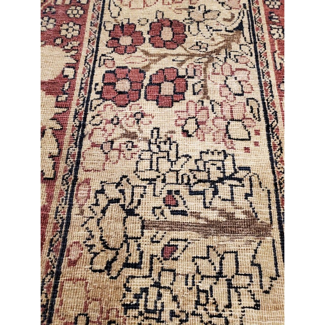Textile Antique Lavar Kerman Carpet, Fine Persian Oriental Rug Jewel Blue, Gold and Navy For Sale - Image 7 of 18