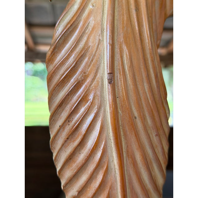 Monumental Sculptural Italian Carved Pinewood Palm Tree Floor Lamp, Mid-20th Century For Sale - Image 9 of 12