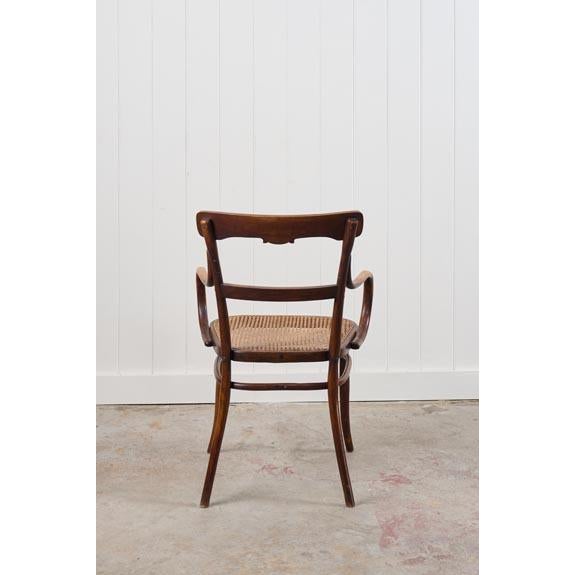 Antique Edwardian Bentwood Occasional Chair With Hand Tied Cane Seat For Sale - Image 4 of 11