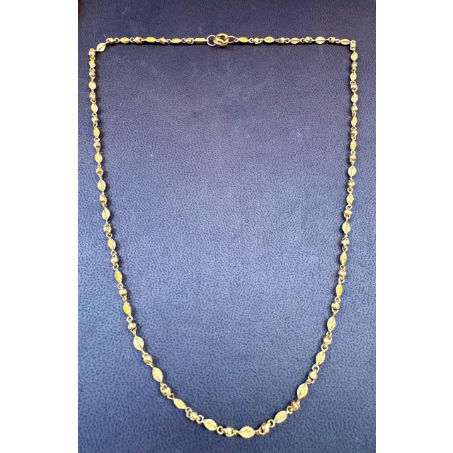 Metal 24 Karat Pure Gold Hand Made Yellow Gold Bead Necklace, 13 Gm, 18 Inch For Sale - Image 7 of 8
