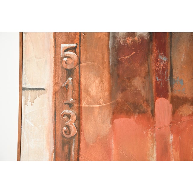 Joellyn DuesberryLarge Colorado Modernist Oil Painting Wharf Street Plein Air New Orleans Street, 1976 For Sale - Image 9 of 12