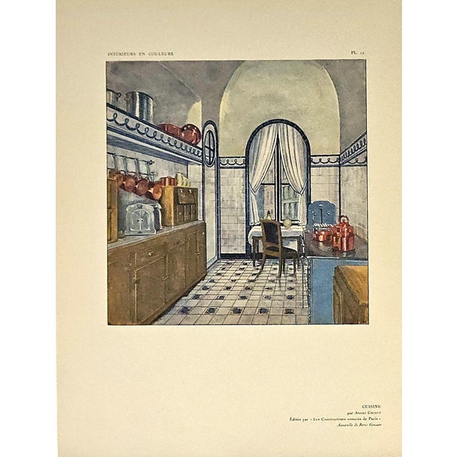 This is a set of 2 French Art Deco interior design lithographs that came from the 1925 collection of Interieurs en...