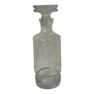 1990s Clear Glass Decanter With Stopper For Sale