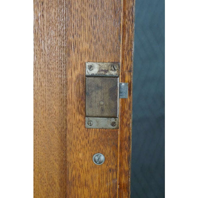 Antique American Victorian Slant Front Cabinet Bookcase Linen Press Wardrobe 75" For Sale - Image 6 of 13