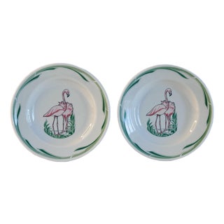 Vintage 1950s Flamingo Restaurant Ware Plates - A Pair For Sale