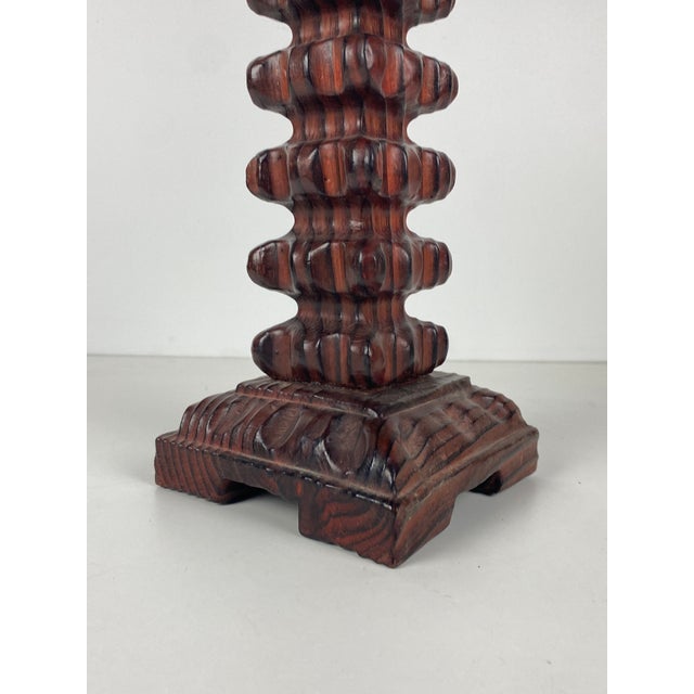 Brutalist Wood Chandelier, 1950s For Sale - Image 4 of 6