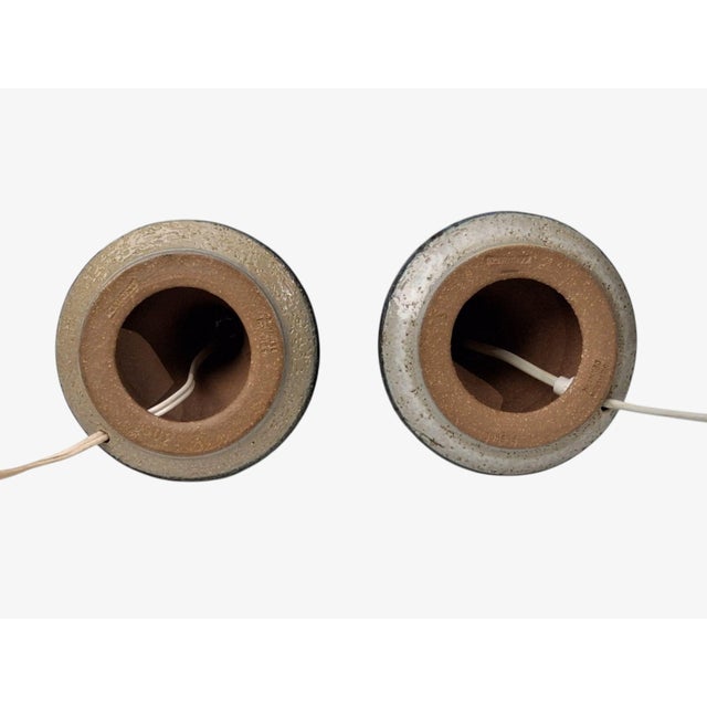 Erika Noomi Backhausen, Table Lamps, Blue and Gray Ceramic, Denmark, 1960s For Sale - Image 12 of 13