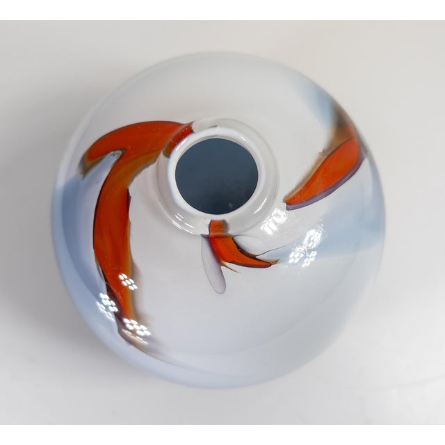 1980's Mid-Century Modern Art Glass Vase Signed Boatman For Sale In New York - Image 6 of 8