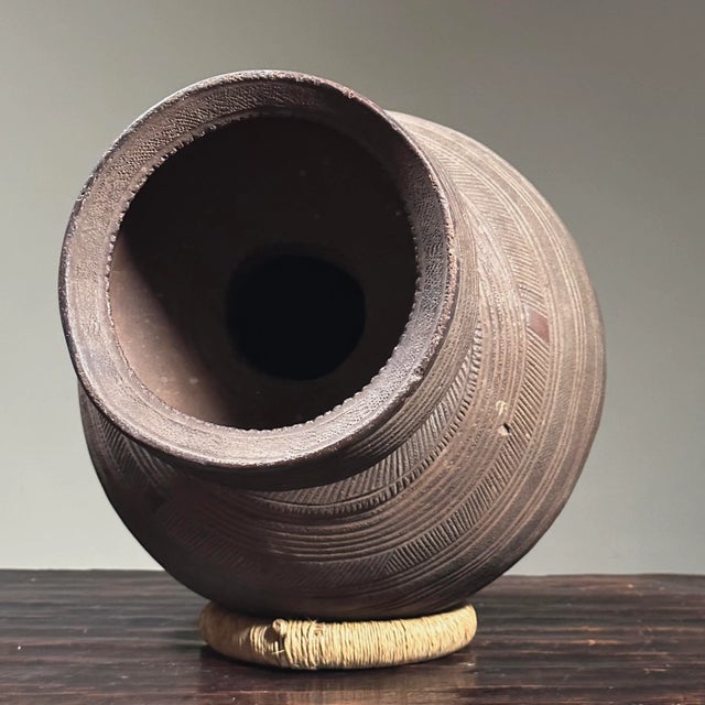 Early 20th Century Antique African Nupe Gourd Form Clay Vessel/Tribal Art/Folk Art For Sale - Image 5 of 10