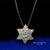 Early 21st Century 18k(750) Yellow Gold Natural Diamond Star Shape Pendant Necklace With Chain For Sale - Image 5 of 12