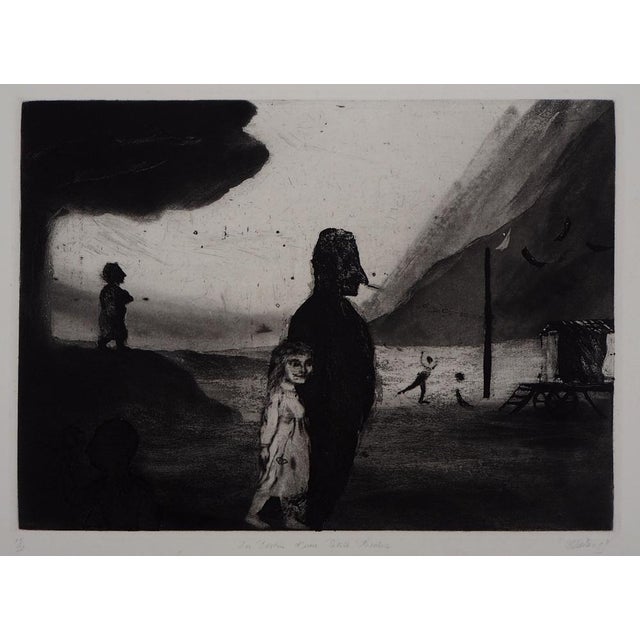 Richard DAVIES (1945-1991) from the fate of a small fairground, 1983 Original engraving in the mezzotint Signed in pencil...