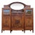 Antique French Art Deco Buffet Sideboard With Beveled Mirror & Marble Top | Burl Wood Credenza | Early 20th Century For Sale