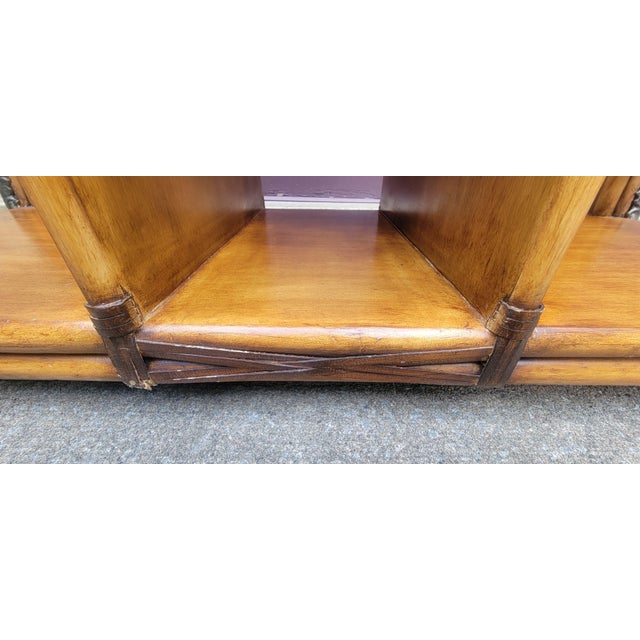 1970's Vintage Bamboo and Rattan Bar Console Table For Sale - Image 11 of 18