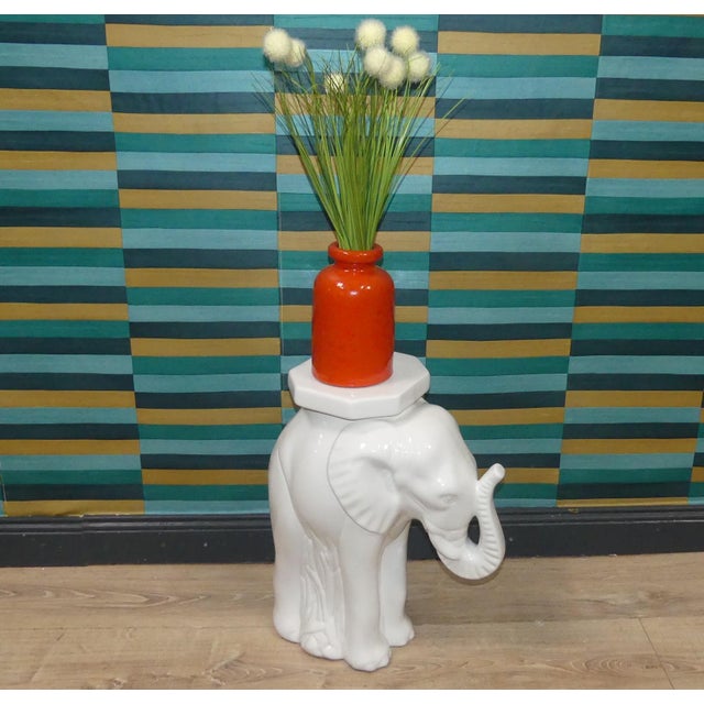 Vintage Elephant Ceramic Stool For Sale - Image 14 of 15