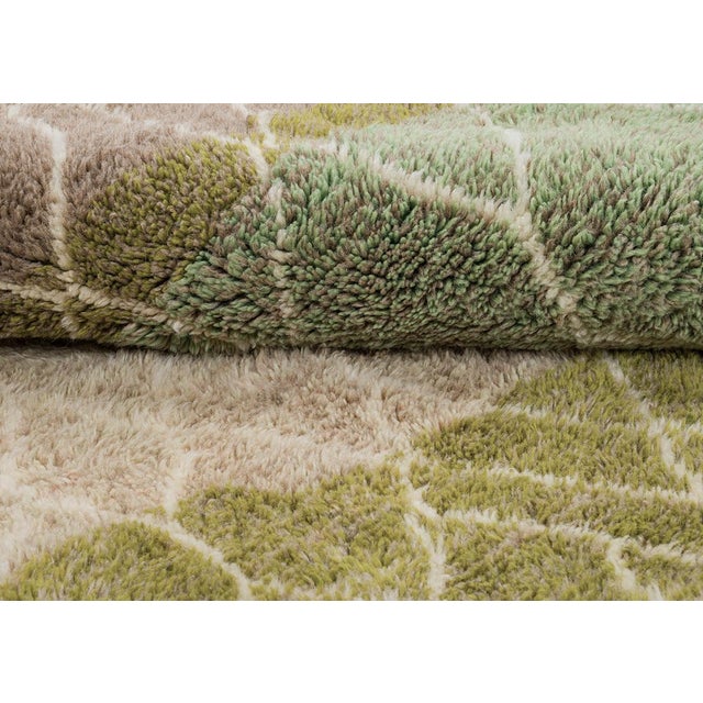 Colorful Honeycomb Trellis Hand-Knotted Moroccan Wool Rug | 13'9" X 9'10" | One of a Kind For Sale - Image 6 of 8