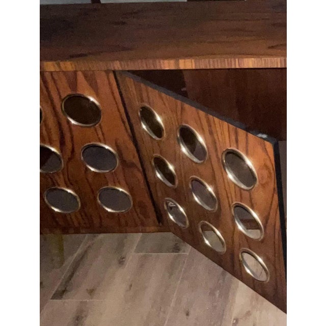 Early 21st Century Ebony 4-Door Marseilles Cabinet With Brass Detailing u.s.a. 21st Century. For Sale - Image 5 of 5