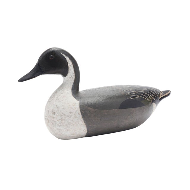 Black Signed Pintail Duck Decoy by Charles Perdew, C. 1950 For Sale - Image 8 of 12