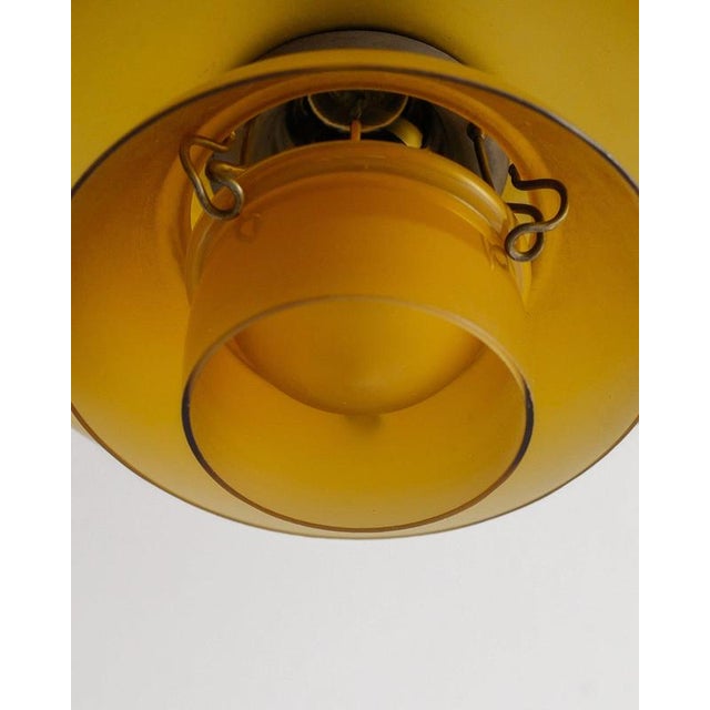 Danish Mid Century PH2/2 Ceiling Pendant Lamp with Amber Shade by Poul Henningsen for Louis Poulsen, 1930s For Sale - Image 5 of 7