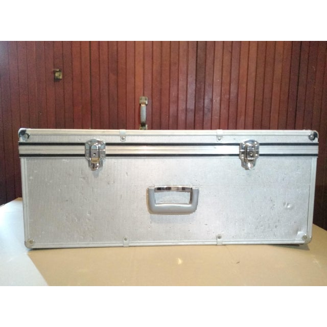 Large Metal Aluminum Trunk, 1960s For Sale - Image 6 of 10