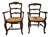 Antique French Country Style Louis XV Style Ladder Back Rush Seat Arm Chairs For Sale
