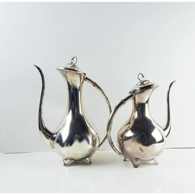 Mid 20th Century 5 piece silverplate tea and coffee set by Eugen Ferner (Germany) silver plate. Marked Eugen Ferner EPSN...