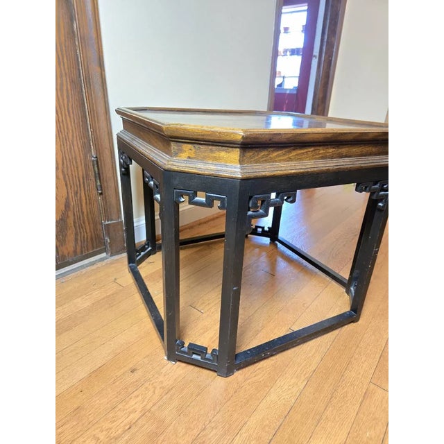 1960s Michael Taylor for Baker Far East Octagonal Burlwood Side Table For Sale - Image 12 of 17