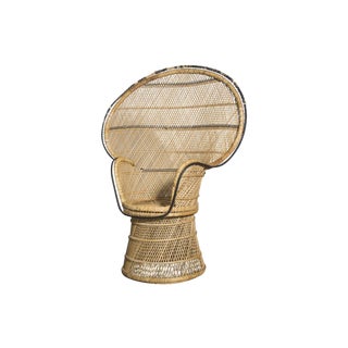 Woven Wicker Peacock Lounge Chair For Sale