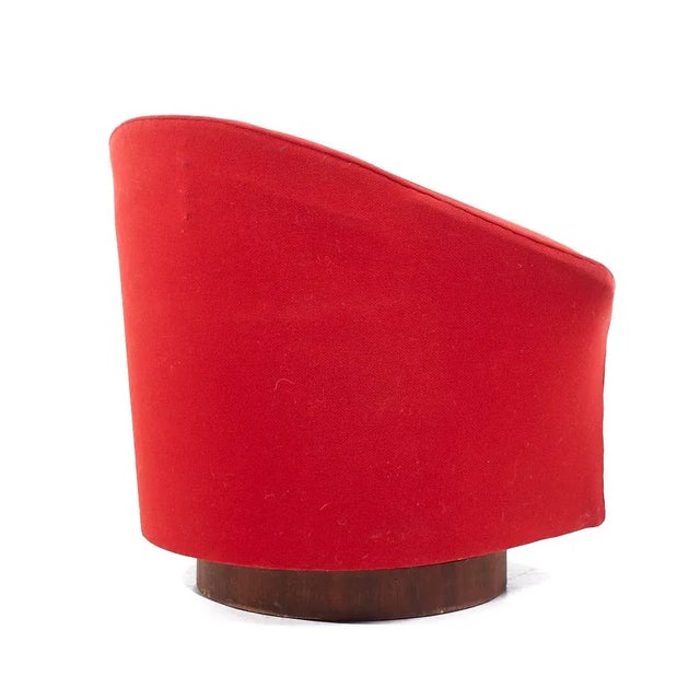 Red Adrian Pearsall for Craft Associates Mid Century Swivel Lounge Chair For Sale - Image 8 of 9