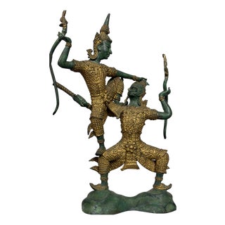 Gilded Bronze Rama Antagonist Sculpture, Early 20th Century For Sale