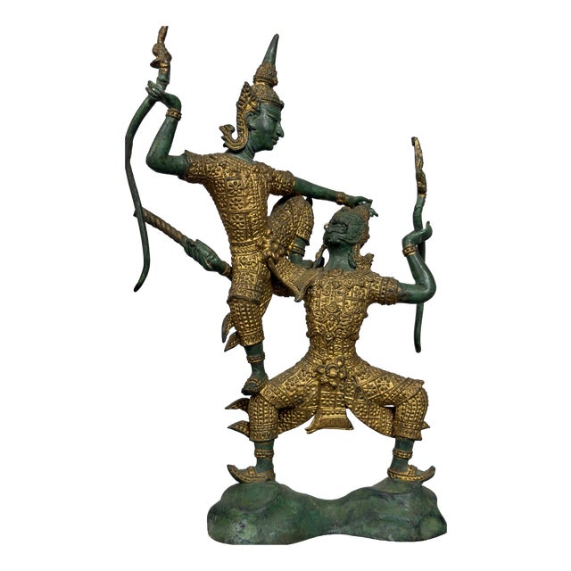 Gilded Bronze Rama Antagonist Sculpture, Early 20th Century For Sale