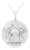 .925 Sterling Silver Diamond Accent Cancer Zodiac Design 18" Pendant Necklace Medallion For Sale