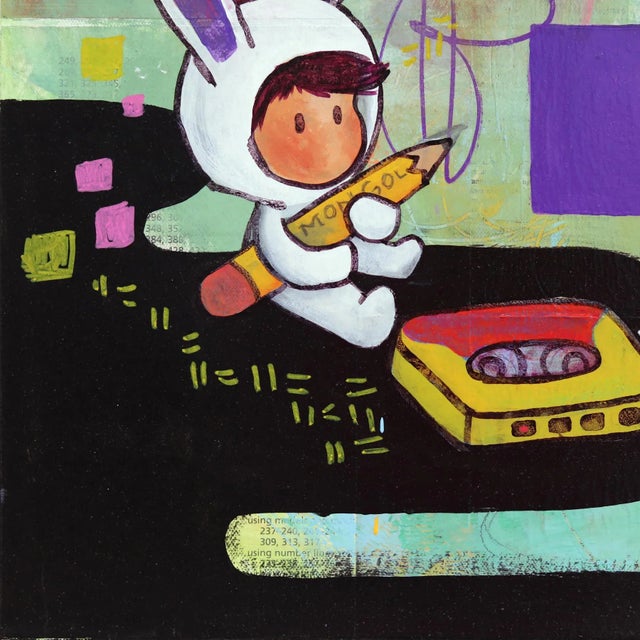 Indak - Colorful Vibrant Whimsical Contemporary Mixed Media Figurative Original Artwork by Melanie Tiongson For Sale - Image 4 of 8