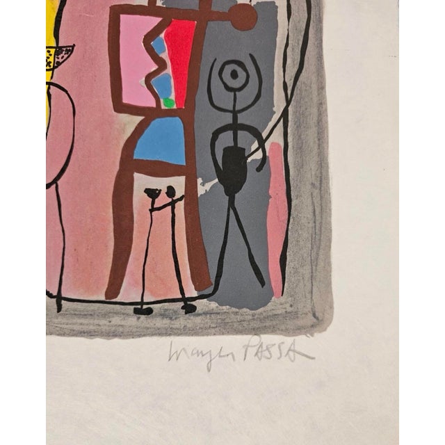 Mid 20th Century Abstract Mayeu Passa “Clameur” Signed Abstract Color Lithograph, 31/85 – Unframed For Sale - Image 4 of 11