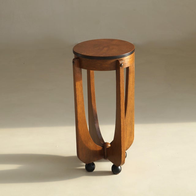 Dutch Amsterdam School Art Deco Sculptural Table on Ball Feet, 1920s For Sale - Image 12 of 18