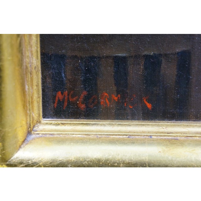 Late 20th Century Late 20th Century Harry McCormick "Boerum Hill Cafe" Brooklyn Inn Bar Oil Painting Gold Leaf 43" For Sale - Image 5 of 13